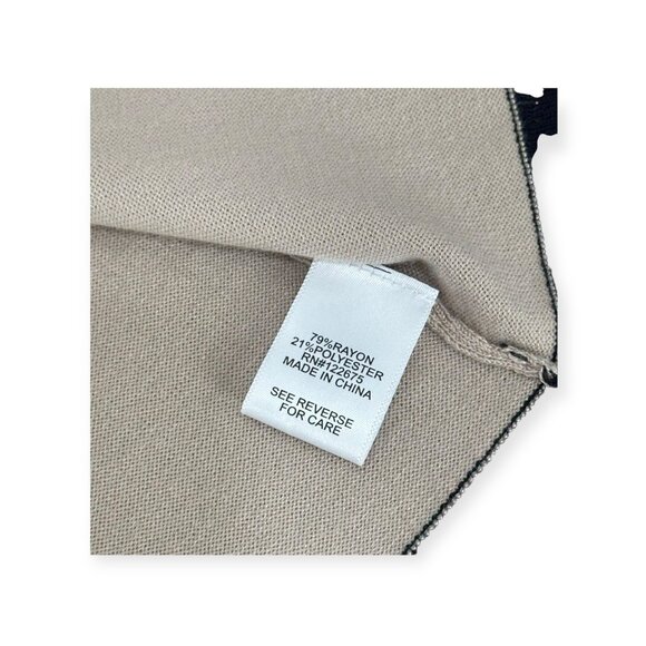 Sienna & Sage Womens Open Front Cardigan 2X Beige/Black Color Block Design ComfY - Picture 3 of 11